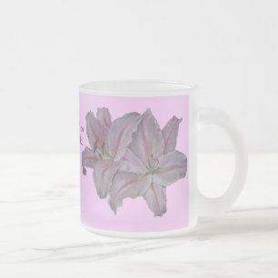 Tasse Givré tableau de jolis lys fleurs roses floral