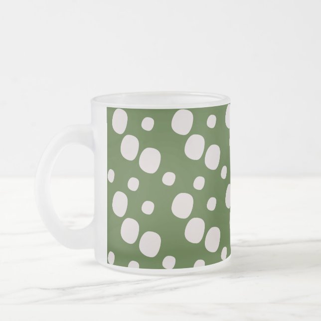 Tasse Givré Taches roses sur fond vert feuillu    (Gauche)