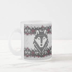 Tasse Givré Tête de Loup Audacieuse Nordique Fair Isle Tricot 