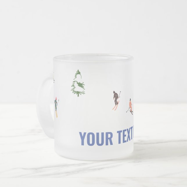 Tasse Givré Texte Personnalisé Ski alpin Ski Ski Ski (Devant gauche)