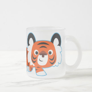 Tasse Givré Tigre de caricature mignonne sur la grenouille gre