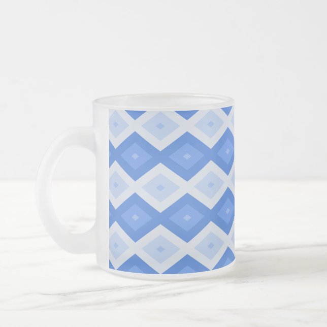 Tasse Givré Tons de motif de diamant bleu (Gauche)