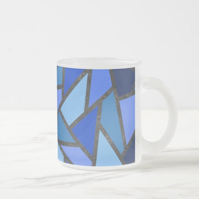 Tasse Givré Tons de motif en vitrail bleu (Droit)