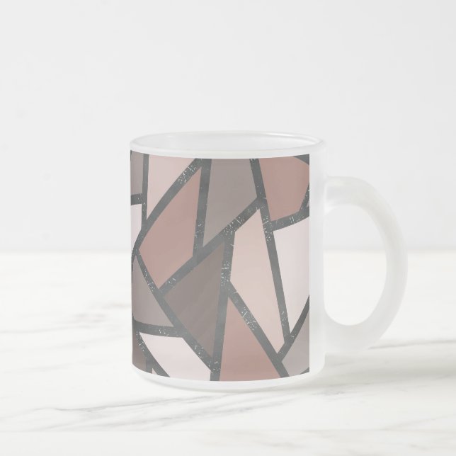 Tasse Givré Tons de motif en vitrail marron (Droit)