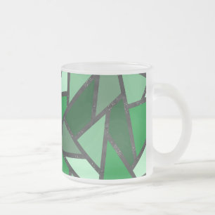 Tasse Givré Tons de motif en vitrail vert