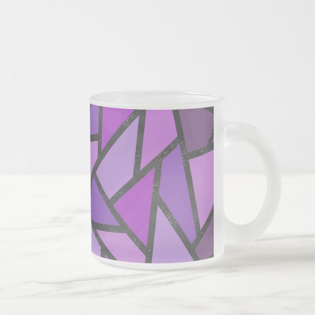Tasse Givré Tons de vitrail violet motif (Droit)