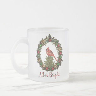 Tasse Givré Tout Est Bright Red Cardinal Christmas Wreath
