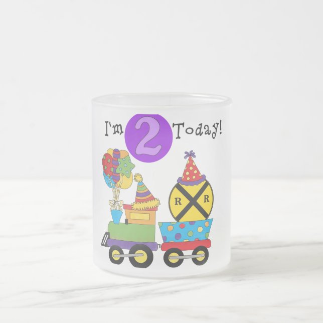 Tasse Givré Train d'anniversaire 2e T-shirts et cadeaux d'anni (Centre)