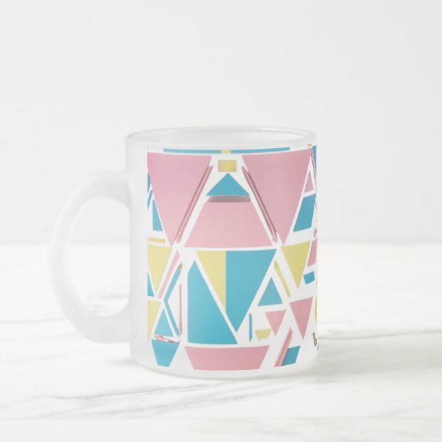 Tasse Givré Triangles Géométriques Pastel - Moderne Rétro Fros (Gauche)