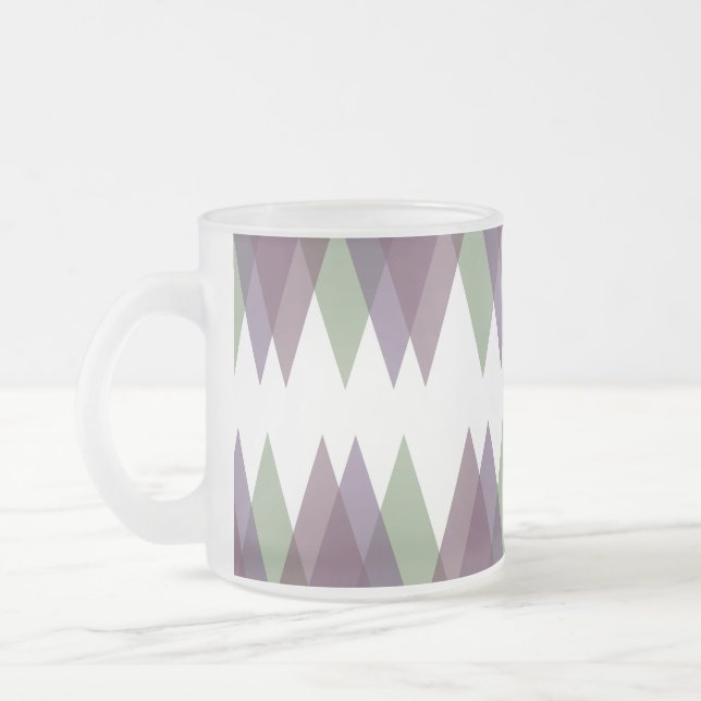 Tasse Givré Triangles mauve et vert (Gauche)