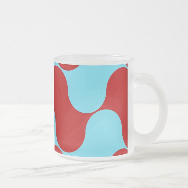 Tasse Givré Turquoise couleur gras Turquoise rouge Motif vague (Droit)