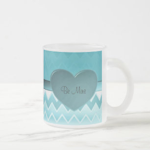 Tasse Givré Turquoise de zigzag du coeur