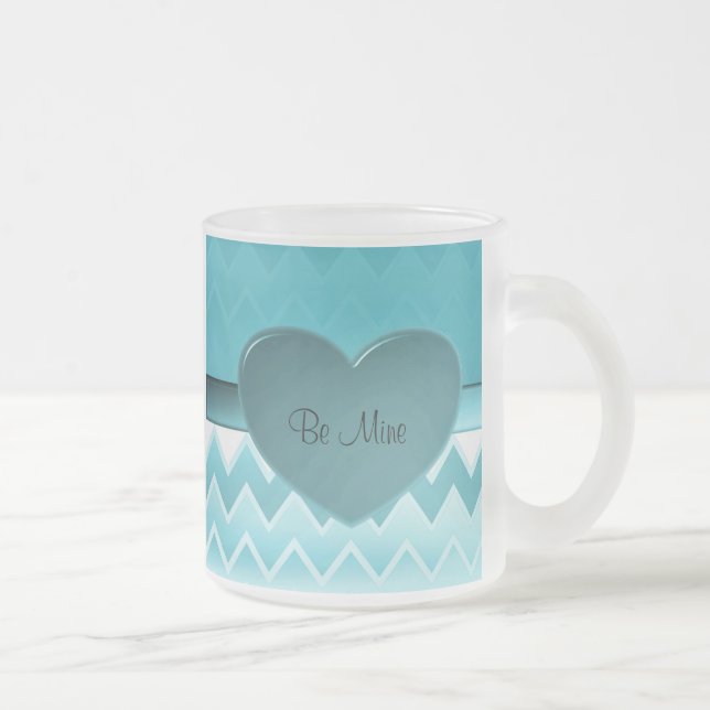 Tasse Givré Turquoise de zigzag du coeur (Droit)