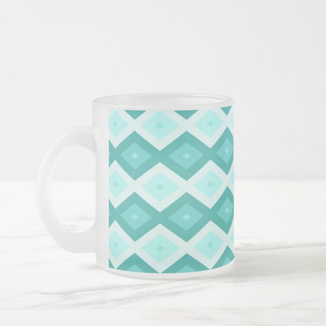 Tasse Givré Turquoise diamond pattern (Gauche)