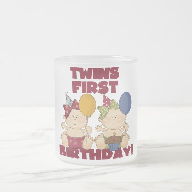 Tasse Givré Twins 1er Anniversaire - Girls Tshirts et cadeaux (Centre)