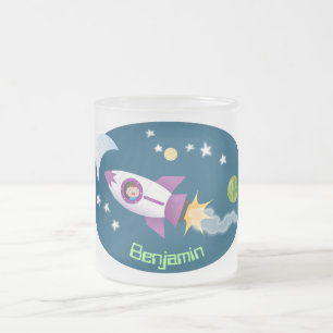 Tasse Givré Un adorable vaisseau-fusée dans l'espace dessin an