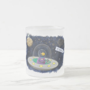 Tasse Givré Un joli poisson heureux dans l'espace dessin animé