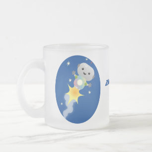 Tasse Givré Un mignon robot volant dans l'espace dessin animé