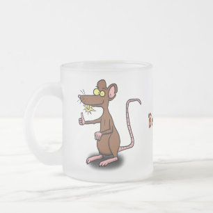Tasse Givré Un rat brun mignon pouce vers le haut dessin animé
