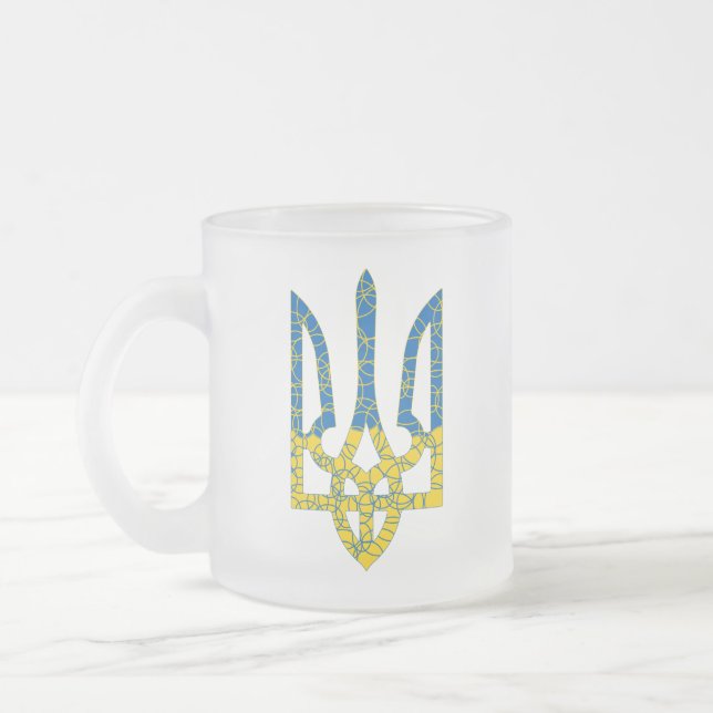 Tasse Givré Un trident ukrainien texturé drapeau d'Ukraine cou (Gauche)
