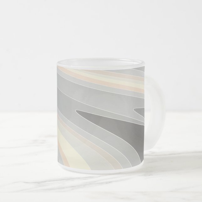 Tasse Givré vagues rose gris jaune (Devant droit)
