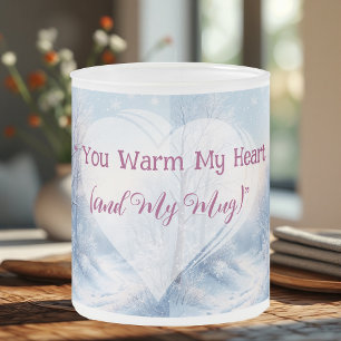 Tasse Givré Valentine Hiver Gelée Vous Réchauffez Mon Cœur & M