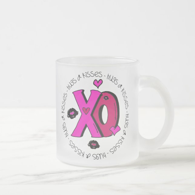 Tasse Givré Valentine Hugs et baisers (Droit)