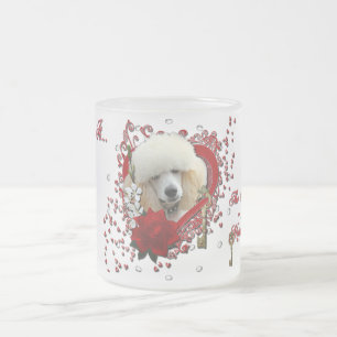 Tasse Givré Valentines - clé à mon coeur - caniche - abricot