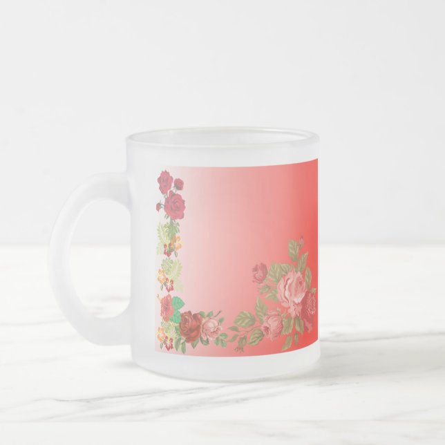 Tasse Givré Valentines Jour Balayage Coeurs Romantiques Roses (Gauche)