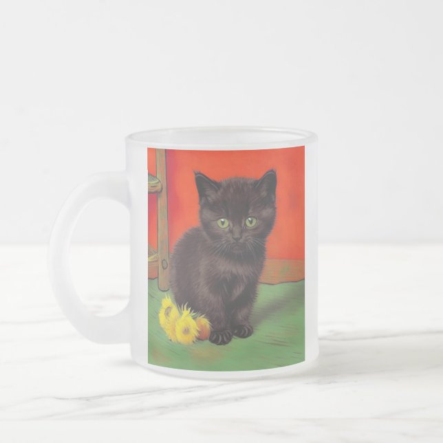Tasse Givré Van Gogh Style Chat noir (Gauche)