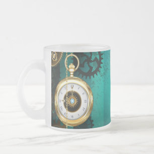 Tasse Givré Veille bijoux Steampunk sur un Arrière - plan vert