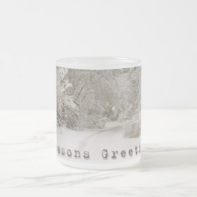 Tasse Givré Verre de bière de vacances Festive Forêt d'hiver (Centre)