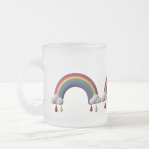 Tasse Givré Verre givré arc-en-ciel nuages et gouttes en trico
