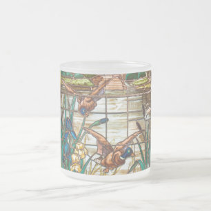 Tasse Givré Verre tendu canard colvert et cattails