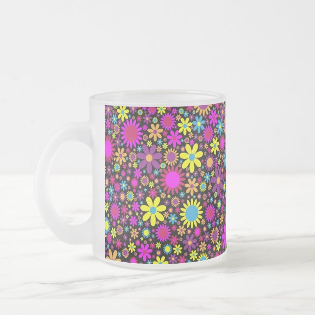 Tasse Givré Vibrant Psychedelic Flowers in Bloom-67566 (Gauche)