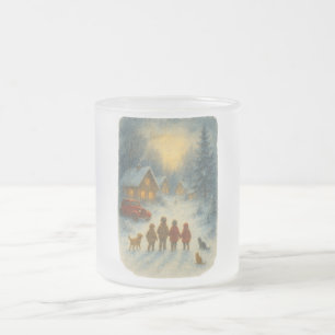Tasse Givré Village de Noël rétro d'hiver - Nostalgie des anné