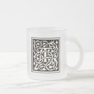 Tasse Givré Vintage Monogram T Art Nouveau Letter