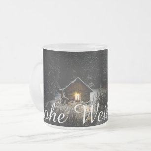 Tasse Givré Vœux de Noël avec maison de sorcière