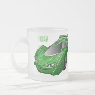 Tasse Givré Voiture de sport verte avec illustration airfos