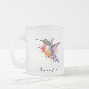 Tasse Givré Vol de couleurs, colibri à l'aquarelle personnalis