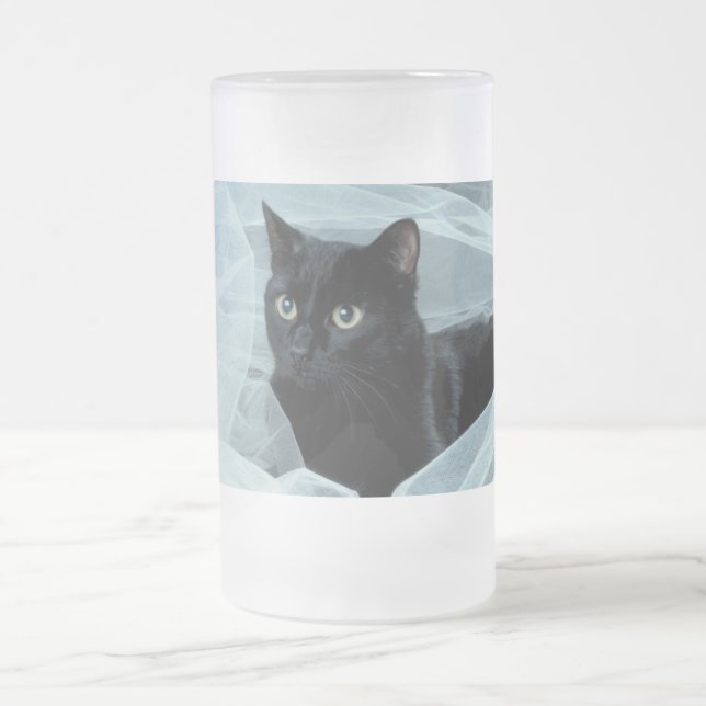 Tasse givrée de chat noir (Centre)