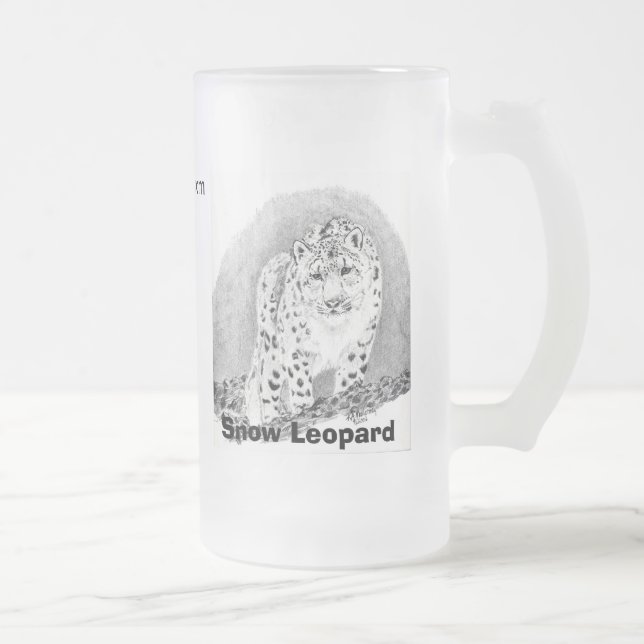 Tasse givrée de léopard de neige (Droit)