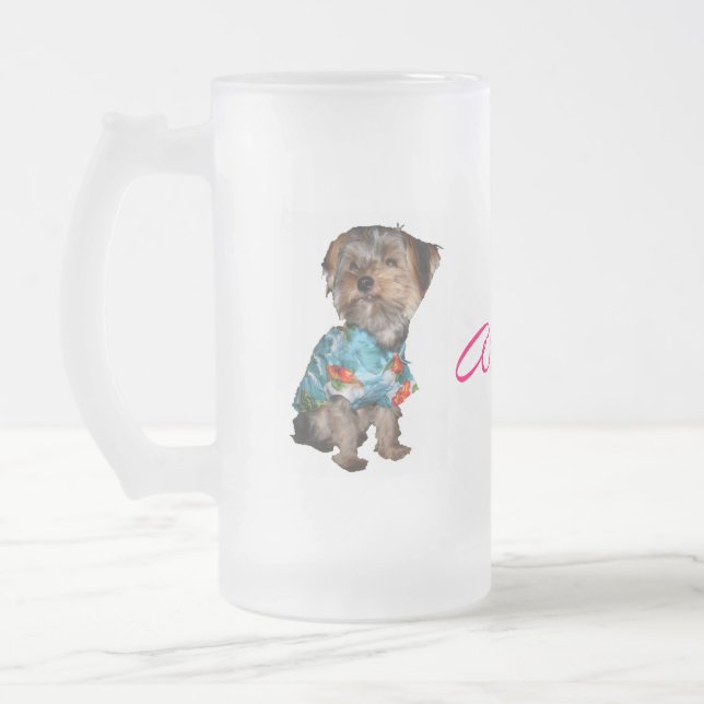 Tasse givrée hawaïenne de Yorkie (Gauche)