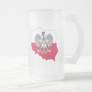 Tasse givrée par drapeau polonais de carte