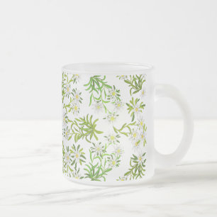 Tasse givrée par fleurs suisses d'edelweiss de