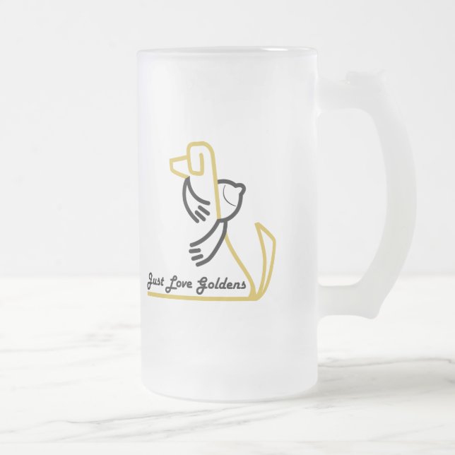 Tasse givrée par golden retriever, juste amour (Droit)