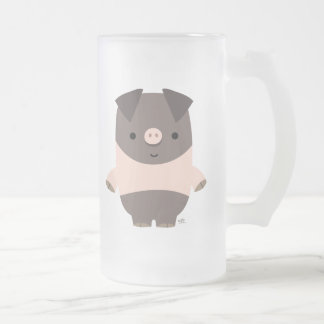 Tasse givrée par porc fort de bande dessinée