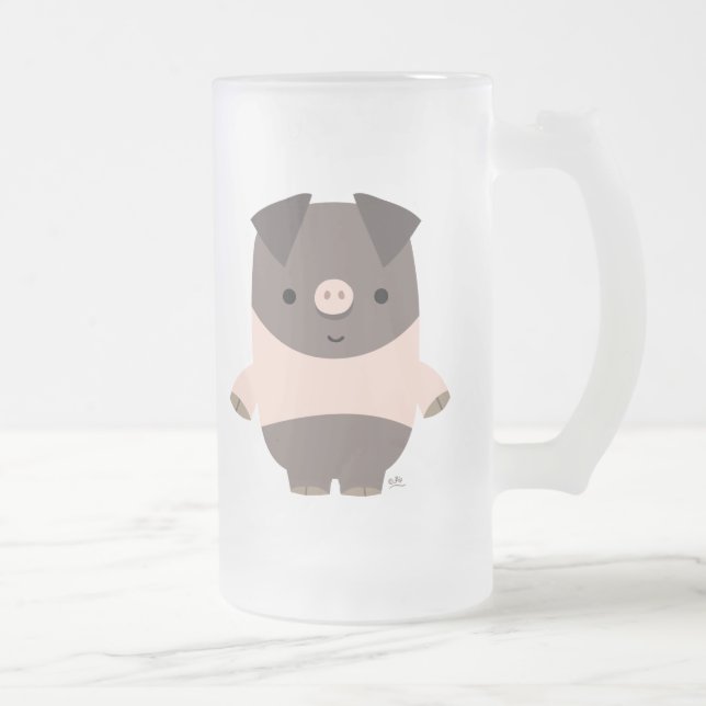 Tasse givrée par porc fort de bande dessinée (Droit)
