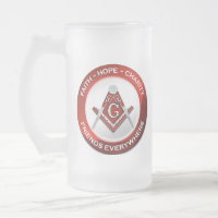Tasse glaçée maçonnique rouge