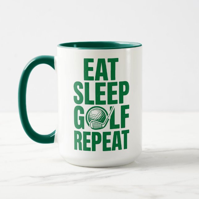 Tasse Golf Répéter, Manger Dormir Golf Drôle Cadea (Gauche)